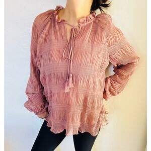 Anthropologie En Saison Pink Blouse